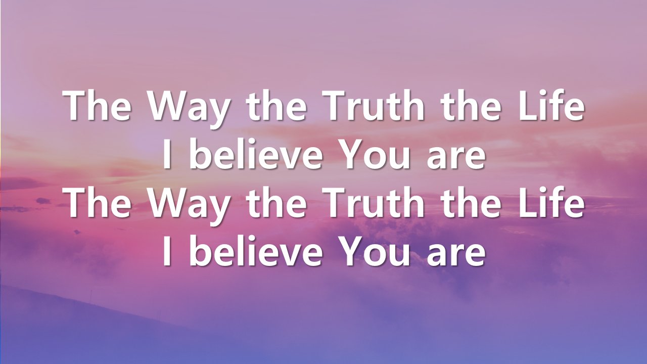Entrance hymn lyrics: The Way, the Truth, the Life, I believe You are